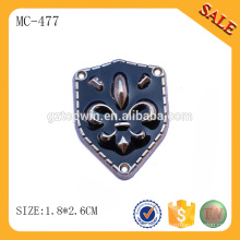 MC477 Latest embossed jeans custom logo metal labels for garment